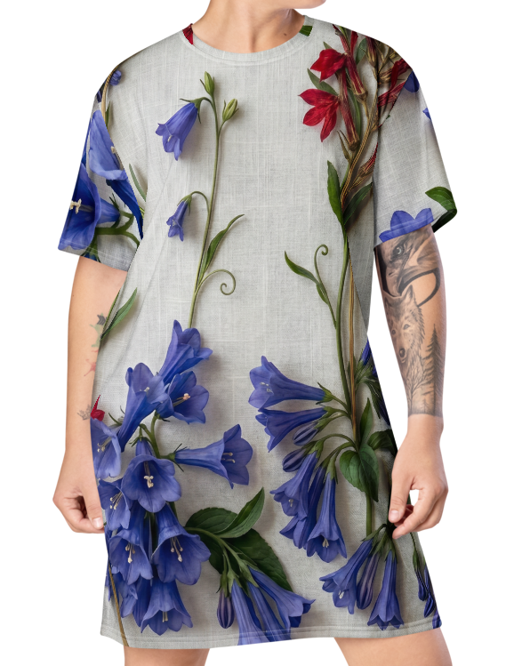 Americana's 250th Pressed Flowers Cotton T-shirt Dress, all sizes:  2XS - 6XL