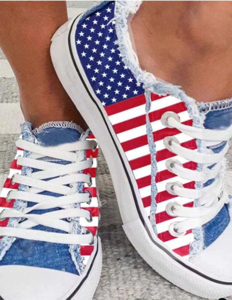USA 250th Anniversary Ladies Canvas Sneakers –Americana Style, US sizes: 5 -10.5