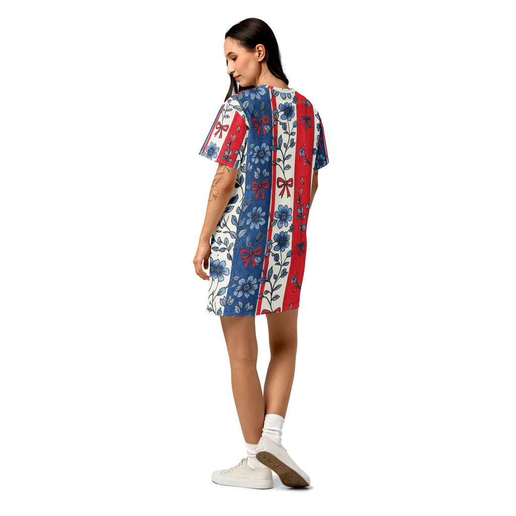 Americana's 250th Red, White & Blue Cotton T-shirt Dress, all sizes:  2XS - 6XL