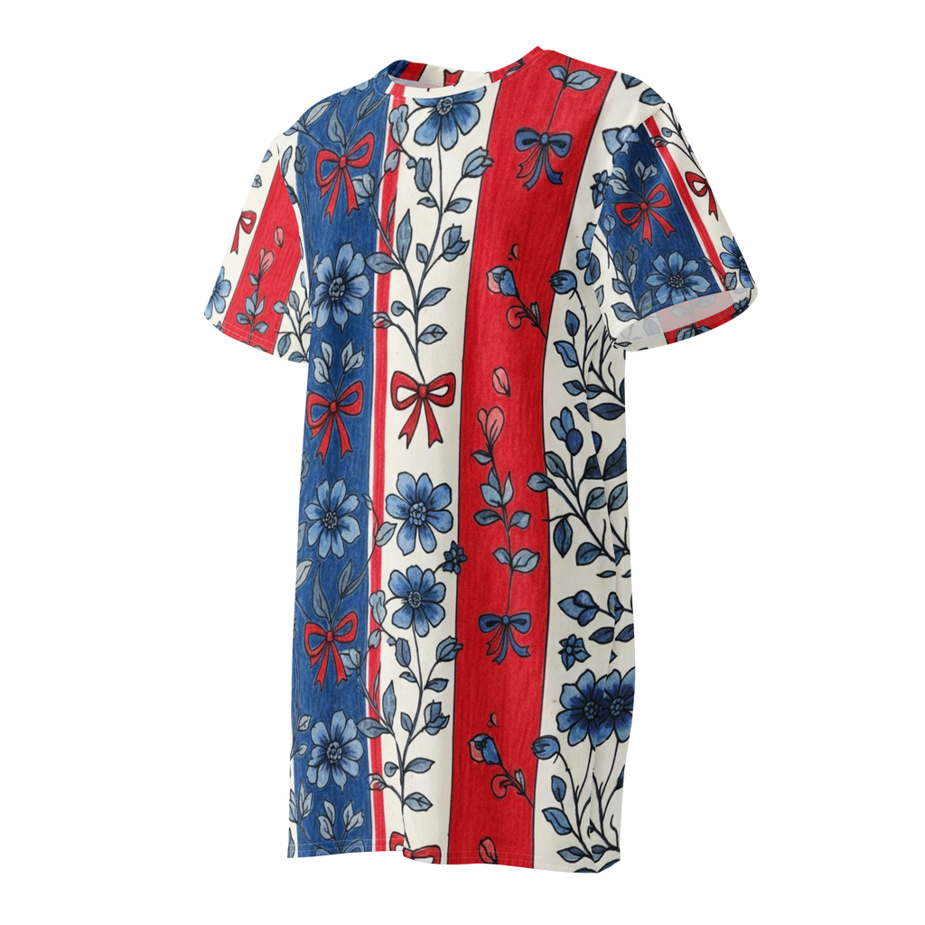 Americana's 250th Red, White & Blue Cotton T-shirt Dress, all sizes:  2XS - 6XL