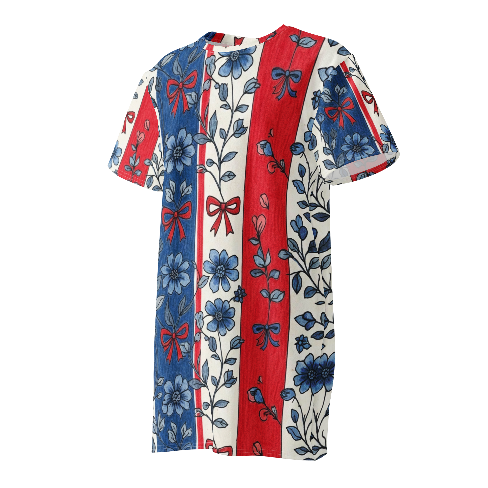 Americana's 250th Red, White & Blue Cotton T-shirt Dress, all sizes:  2XS - 6XL