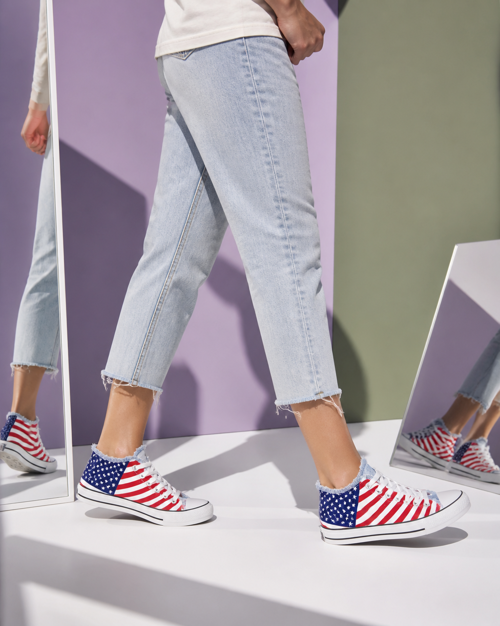USA 250th Anniversary Ladies Canvas Sneakers –Americana Style, US sizes: 5 -10.5
